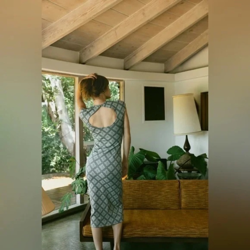 ZARA | FITTED JACQUARD DRESS GREENS VARIOUS SIZES AVAILABLE - Picture 7 of 7